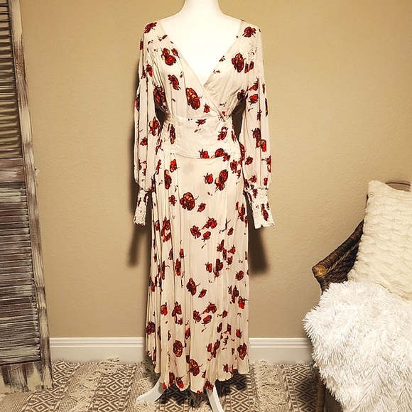 NWT OFFER ASAP! Free People Floral Wrap Maxi, Large - Picture 4 of 6